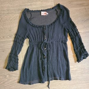 Sheer Black Juicy Couture Blouse Top